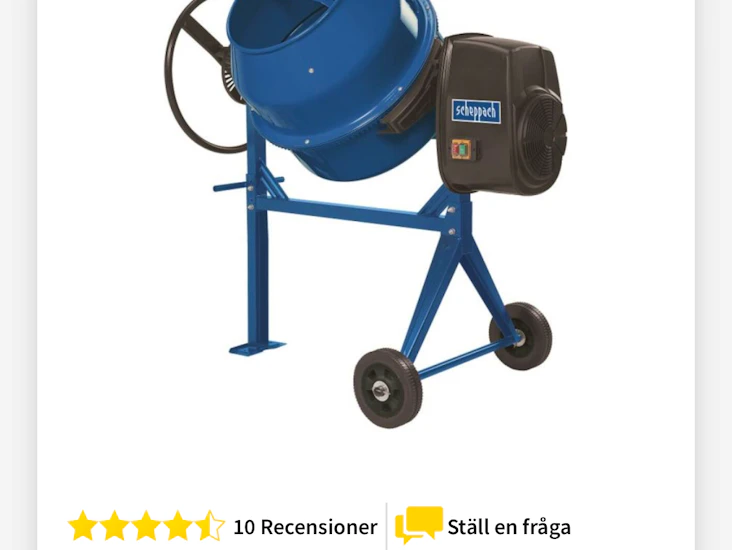Betongblandare 140l, finns på vätö