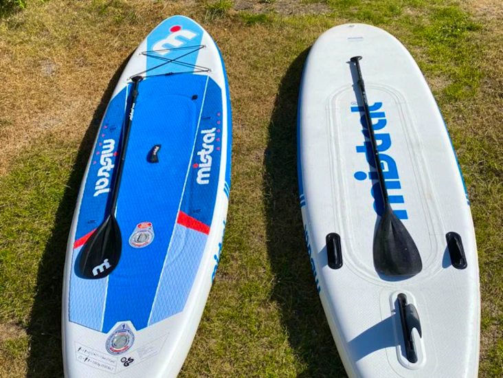 Kaksi mistralin sup-lautaa & kelluntaliivit vuokralle, 20e/vrk