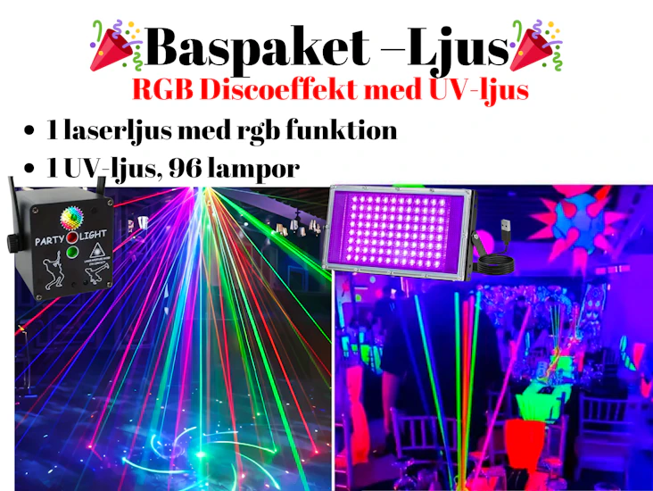 Baspaket ljus – kompakt partyljus & uv-stämning