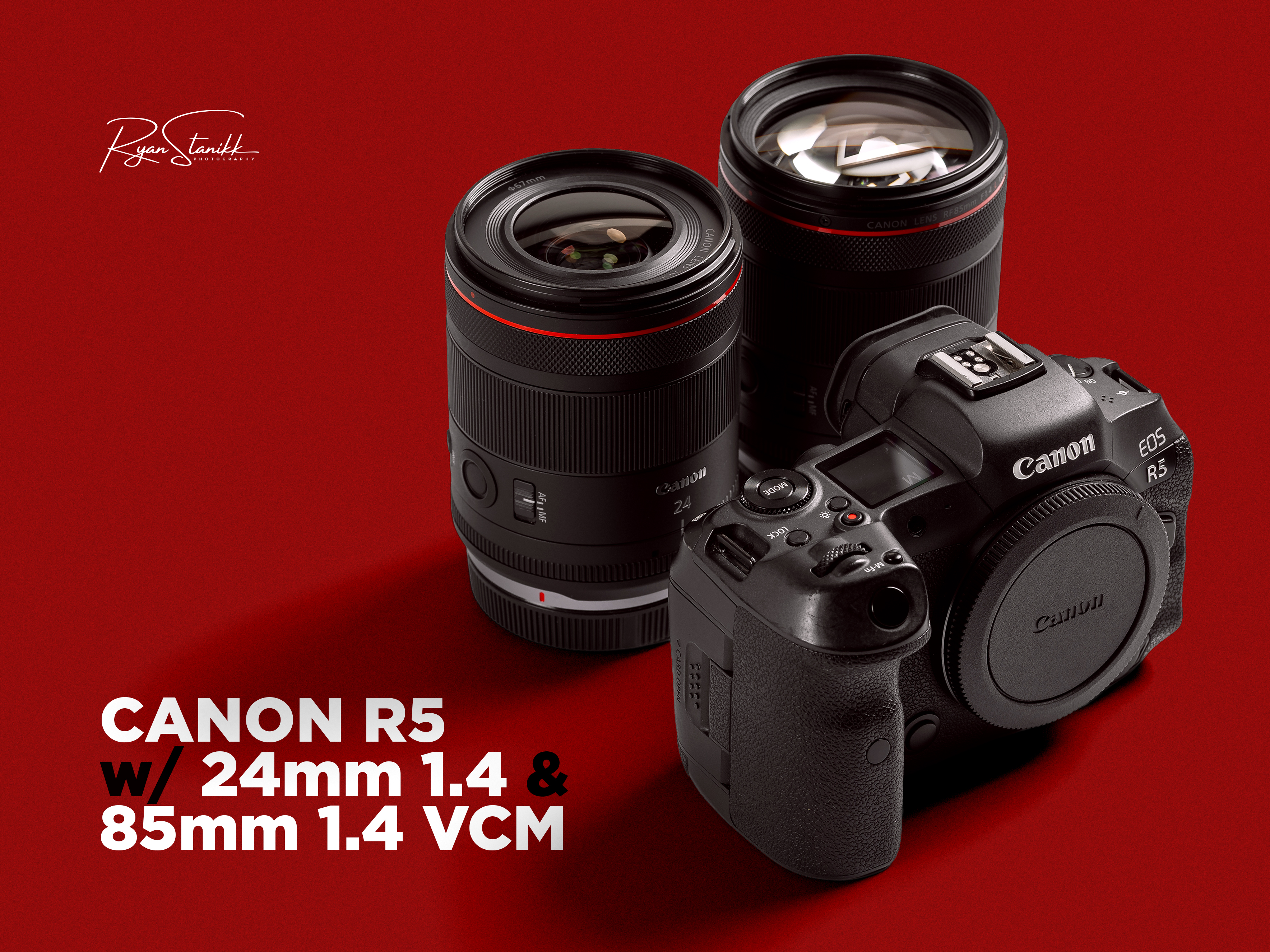 Canon r5 with canon 24mm & 85mm rf lenses bundle