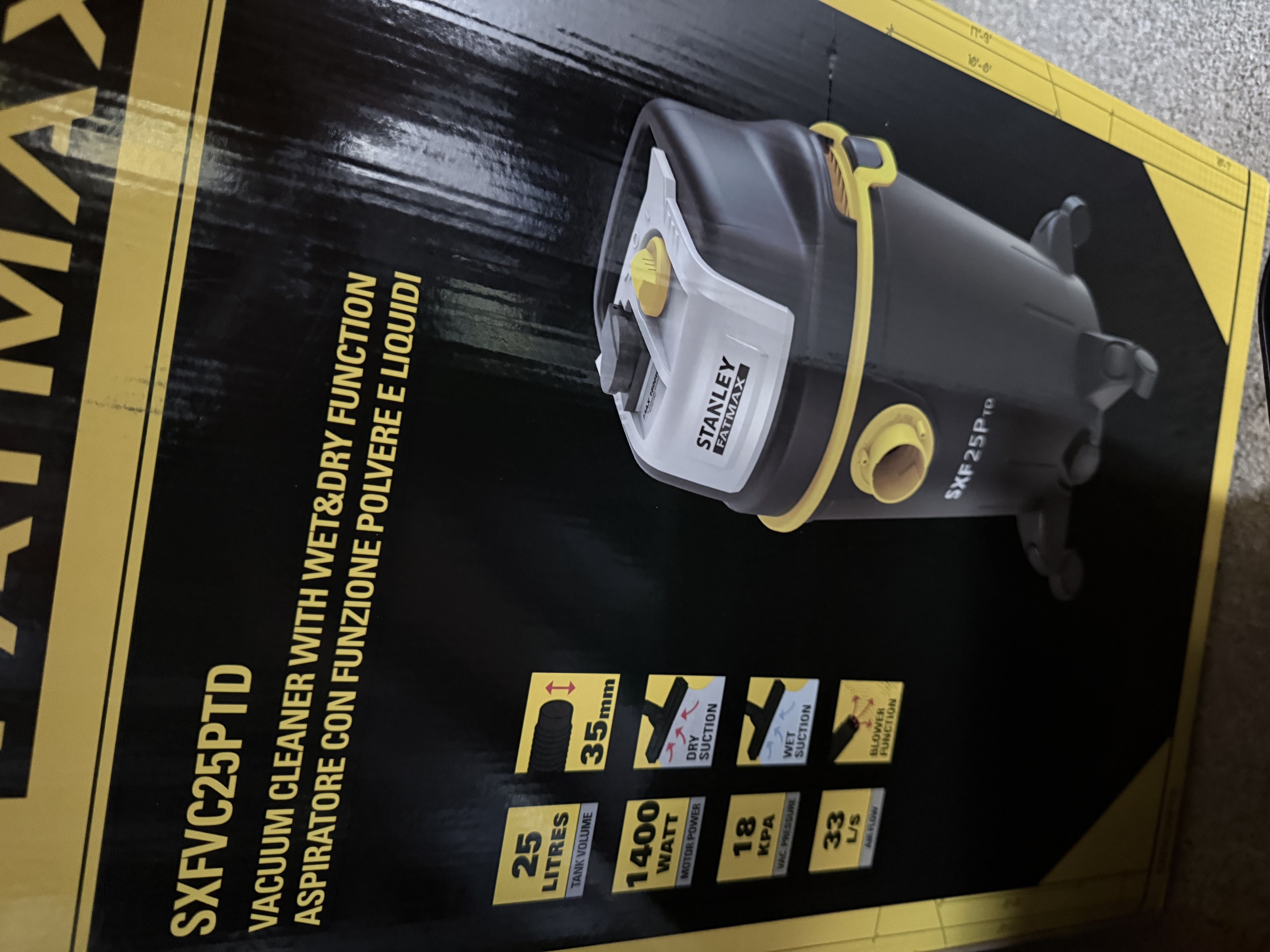 Vacuum cleaner with wet&dry function våt- och torrdammsugare 25l