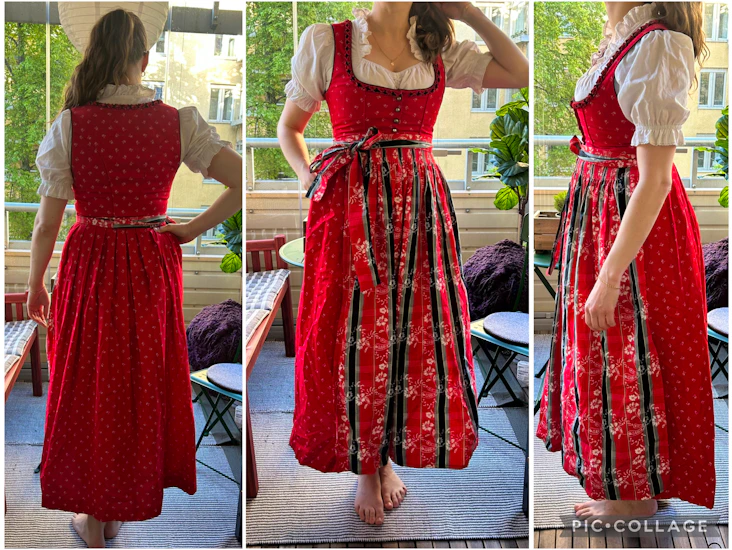 Drindl till oktoberfest - stl 40 - oktoberfestklännin