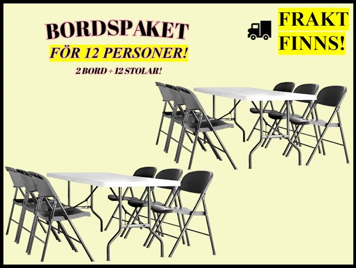 2 bord & 12 stolar! 🎊 (frakt möjlig)