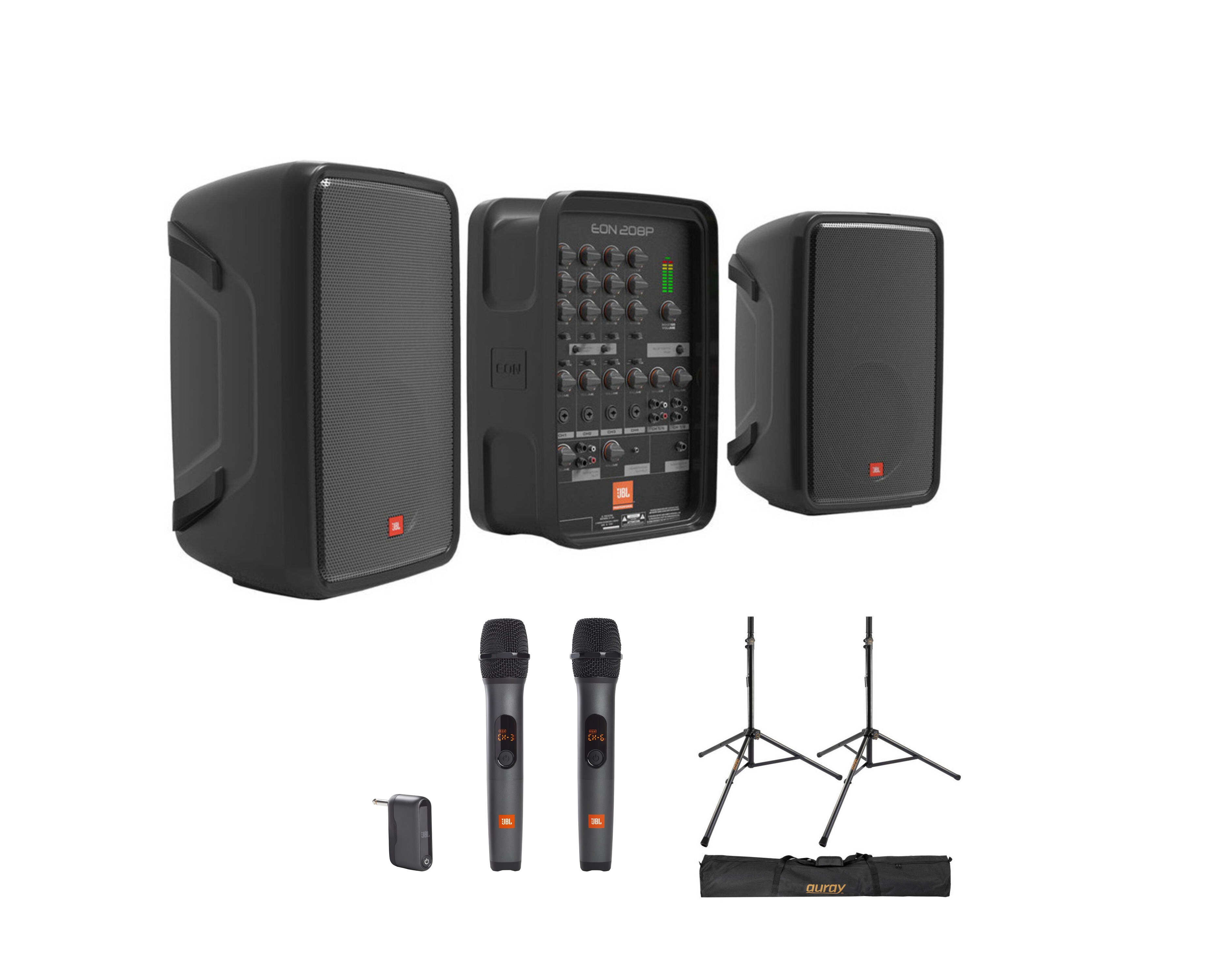 Jbl speakers and wireless microphone portable pa system -  jbl eon208p 
