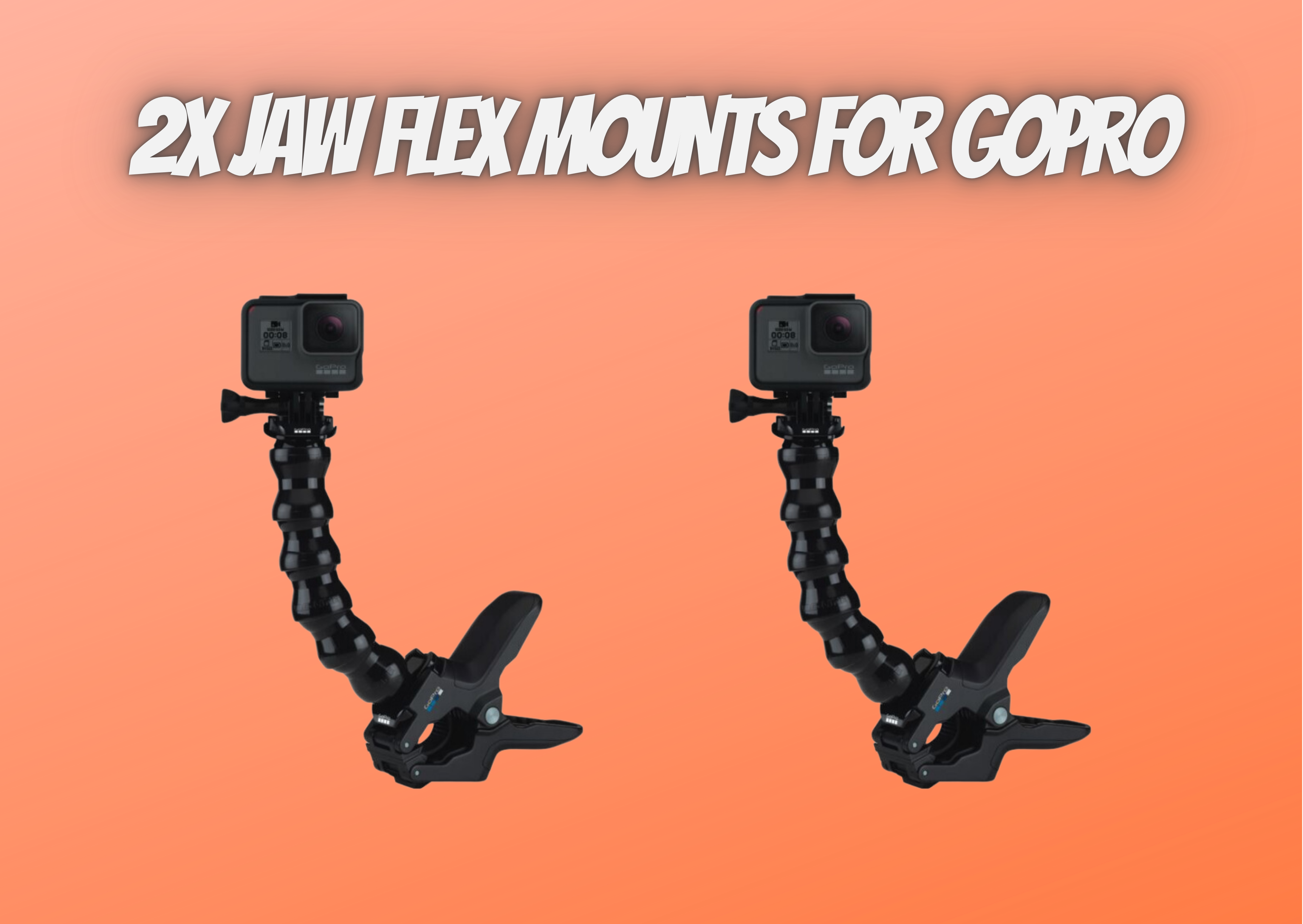 2x jaw flex mount for gopro 10, 11, 12, go pro accessories