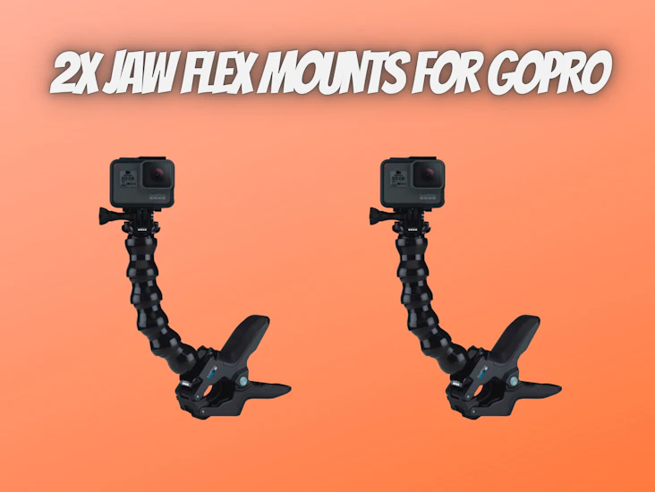 2x jaw flex mount for gopro 10, 11, 12, go pro accessories