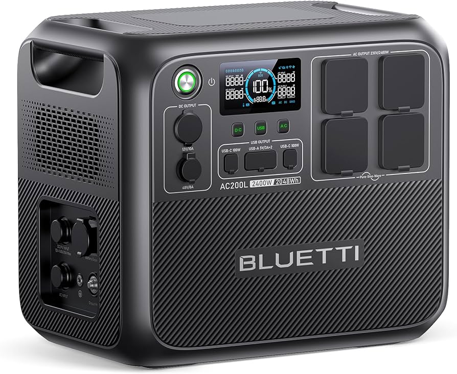 Bluetti ac200l power station - 2400w output and 2048wh capacity
