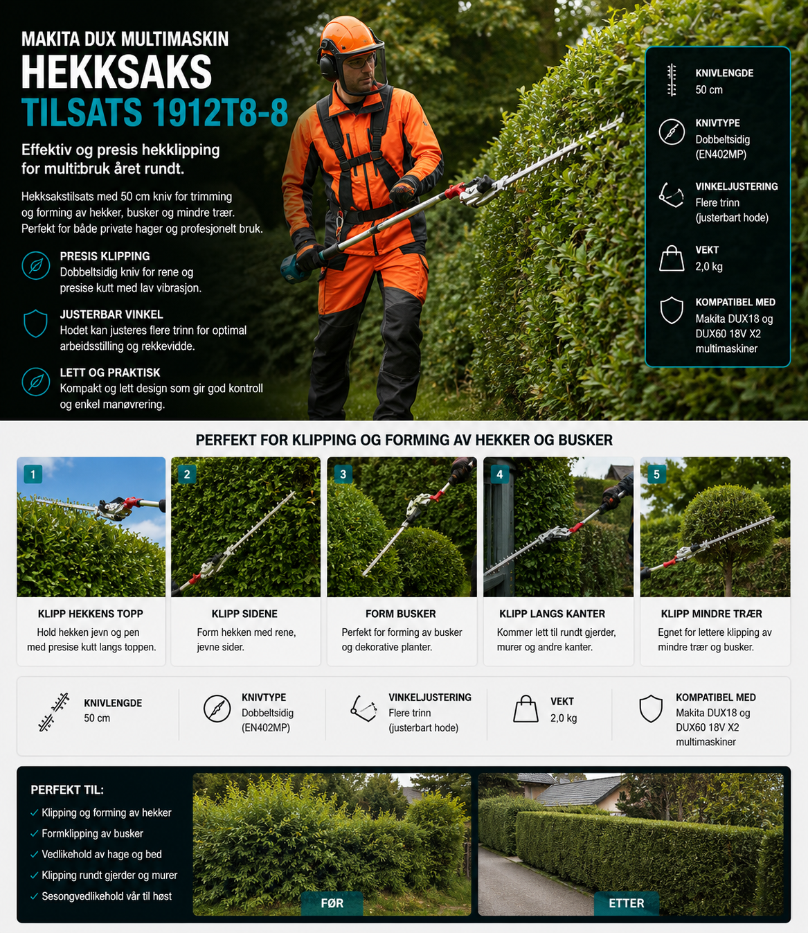 Makita hekksakstilsats (1912t8-8) til dux60