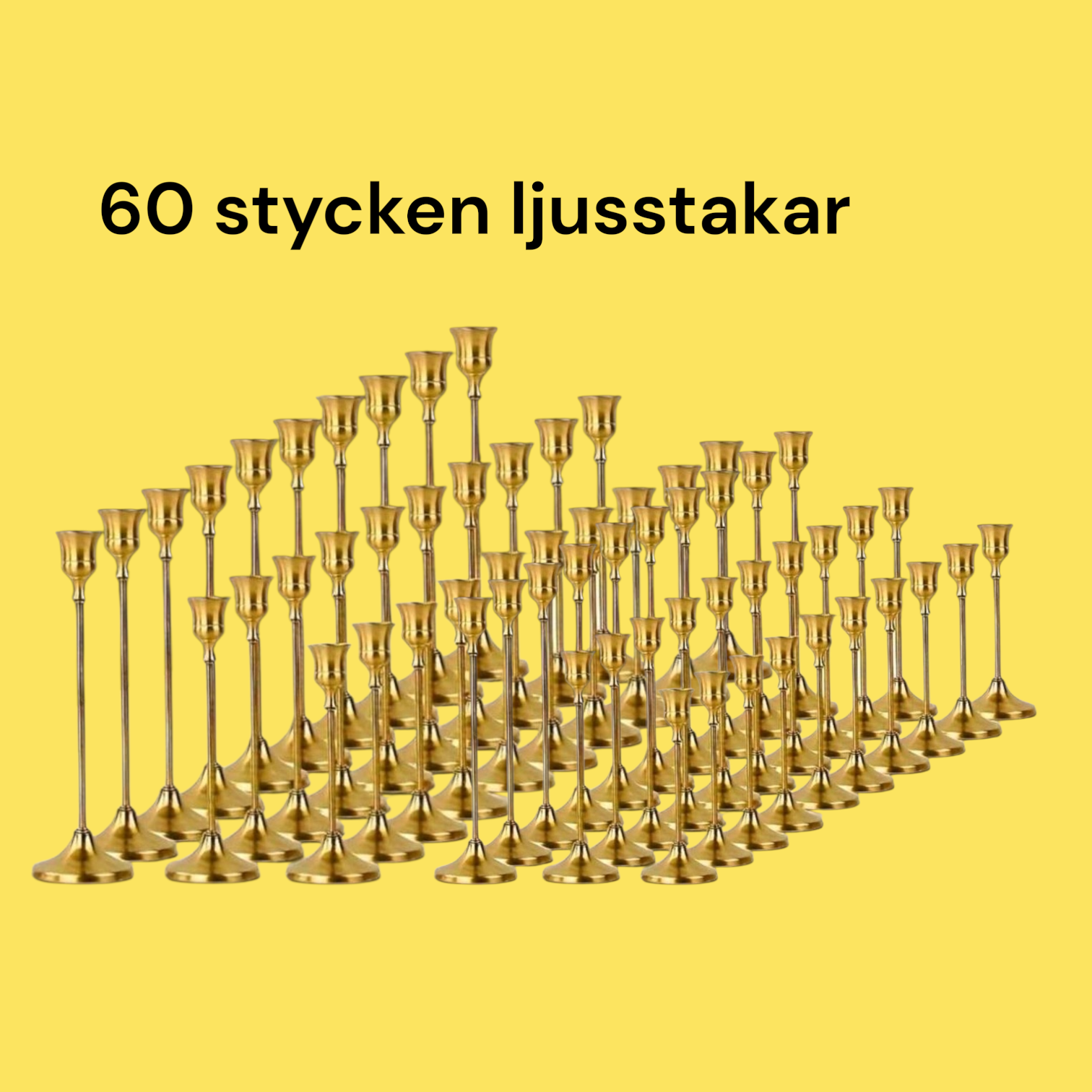 60 stycken ljusstakar  3 olika höjder