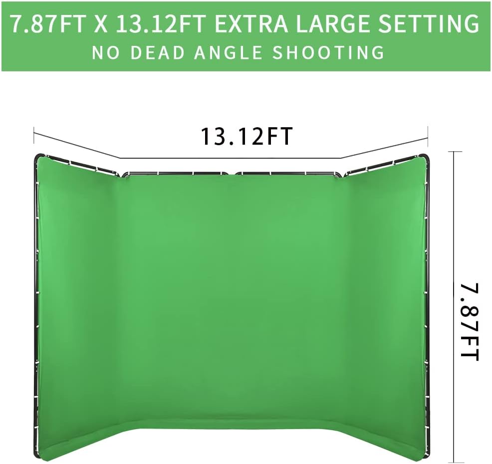 Portable large  green screen backdrop  (7.87ft x 13.12ft )