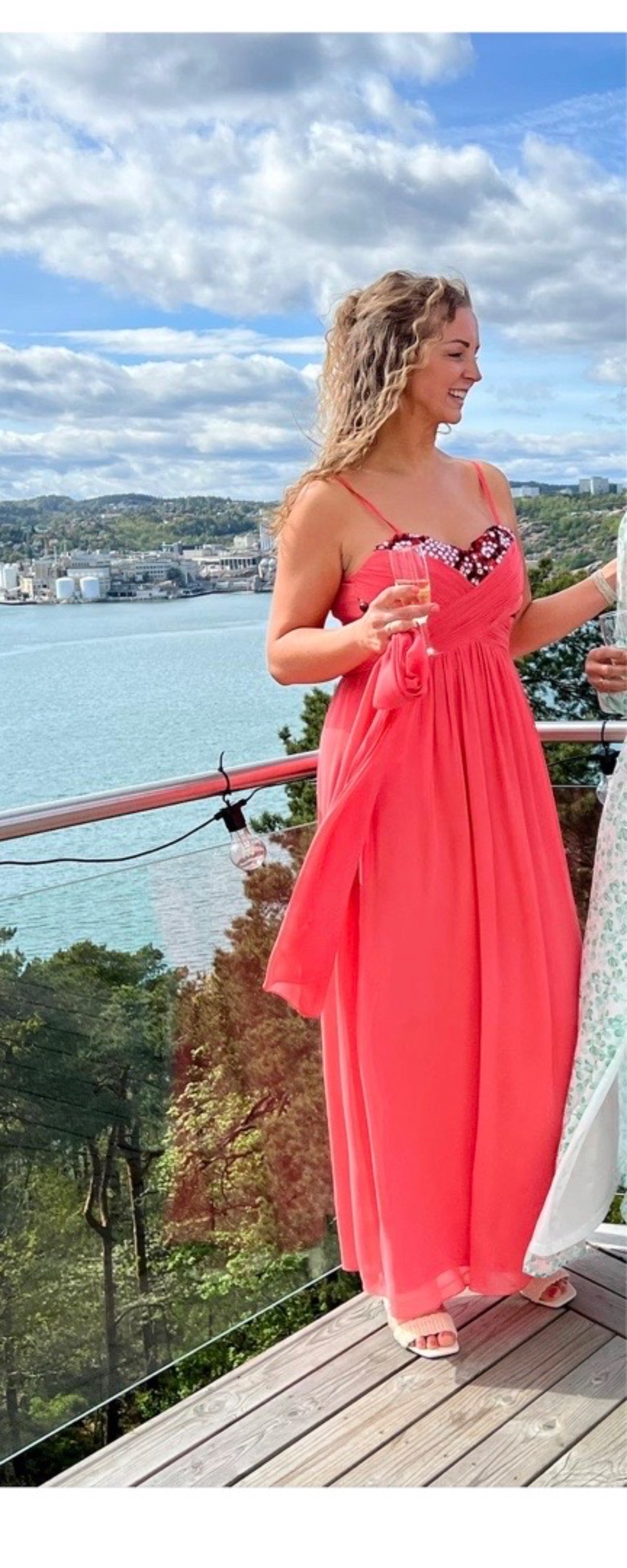 Floyd aprikos nydelig kjole str m/l stretch