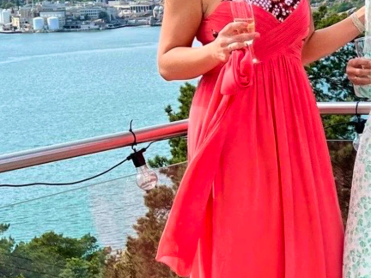 Floyd aprikos nydelig kjole str m/l stretch