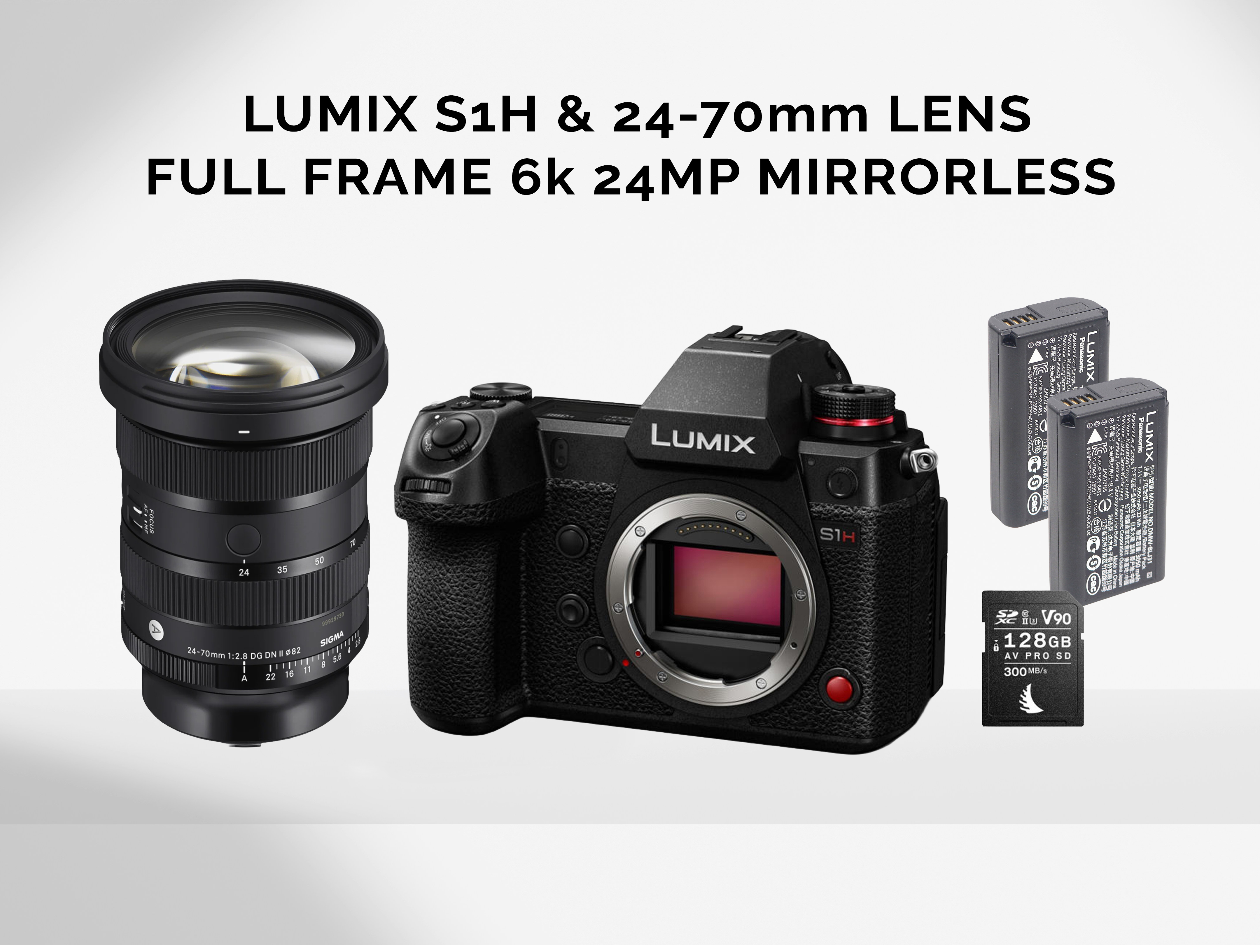 Lumix s1h with 24-70mm f2.8 lens 6k full frame camera kit