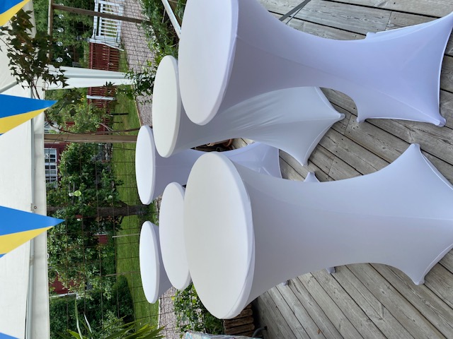  6 ståbord med strumpa  hyr ståbord fällbara ståbord