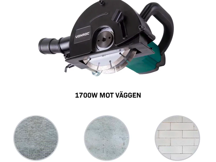 Betongspårfräs 1700w – 150mm | inkl. 2 diamantskivor
