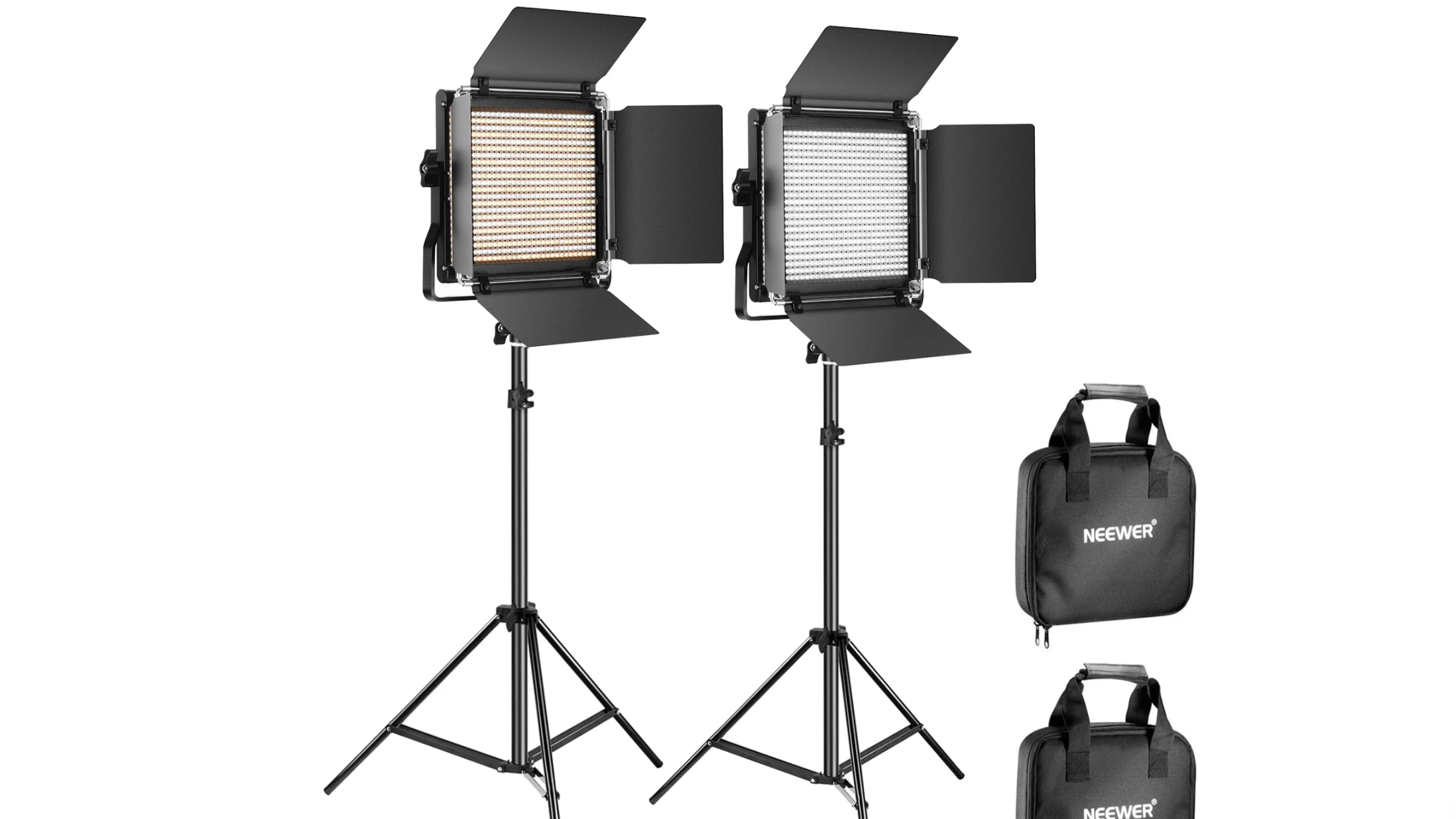 X2 pack neewer  bi-color 660 led video light and stand kit