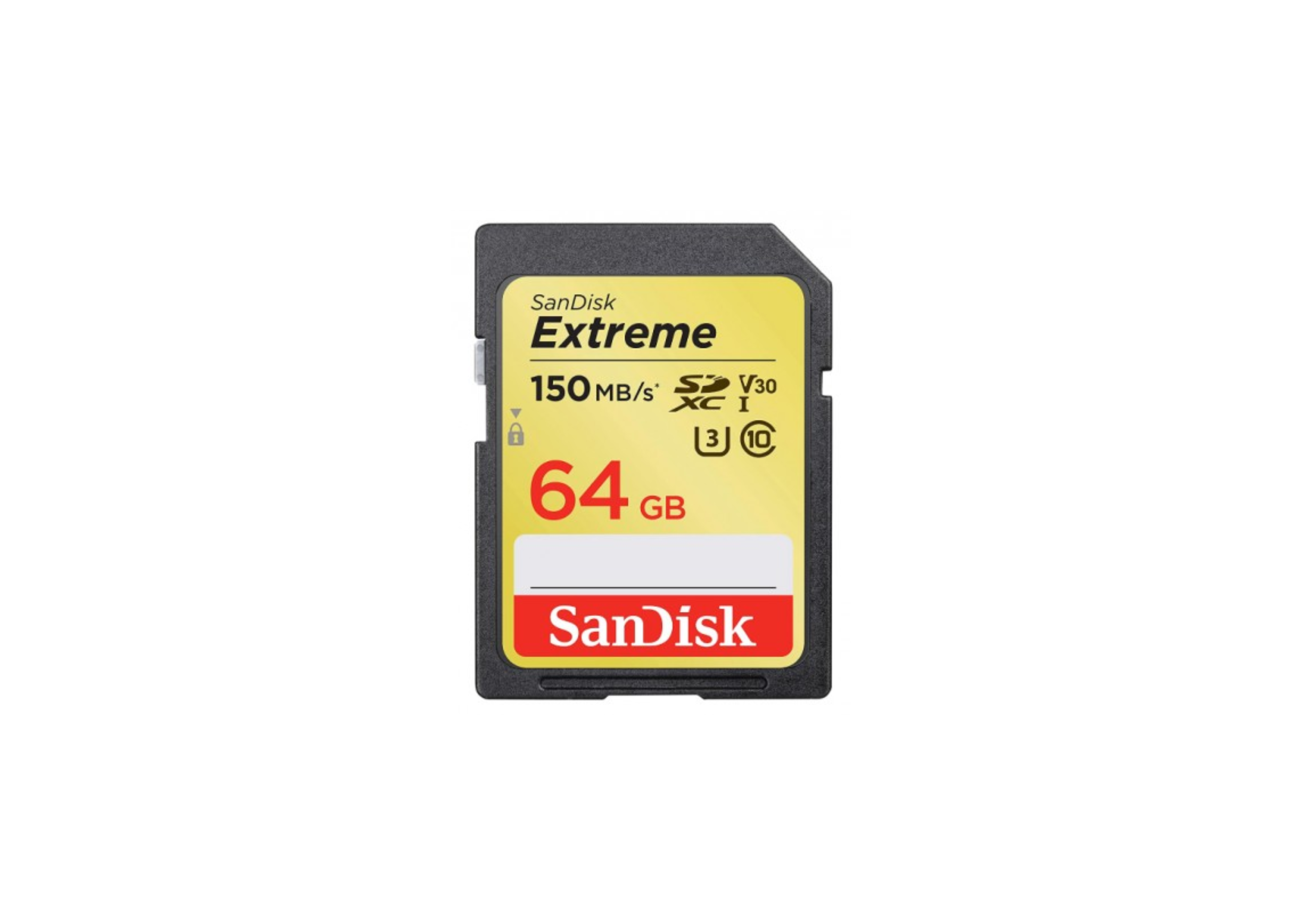 64 gb sd memory card, up to 150 mb/s read speed