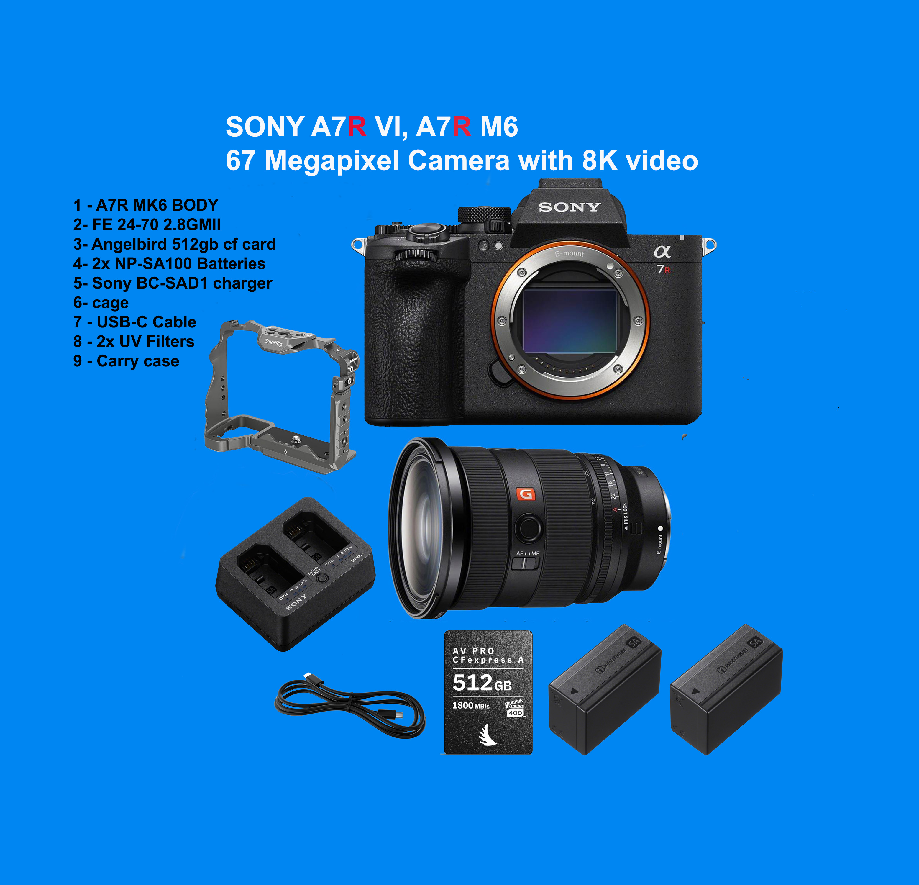 Sony a7r vi, sony a7rvi, sony a7r m6, sony a7rmk6 plus fe 24-70 2.8gmii