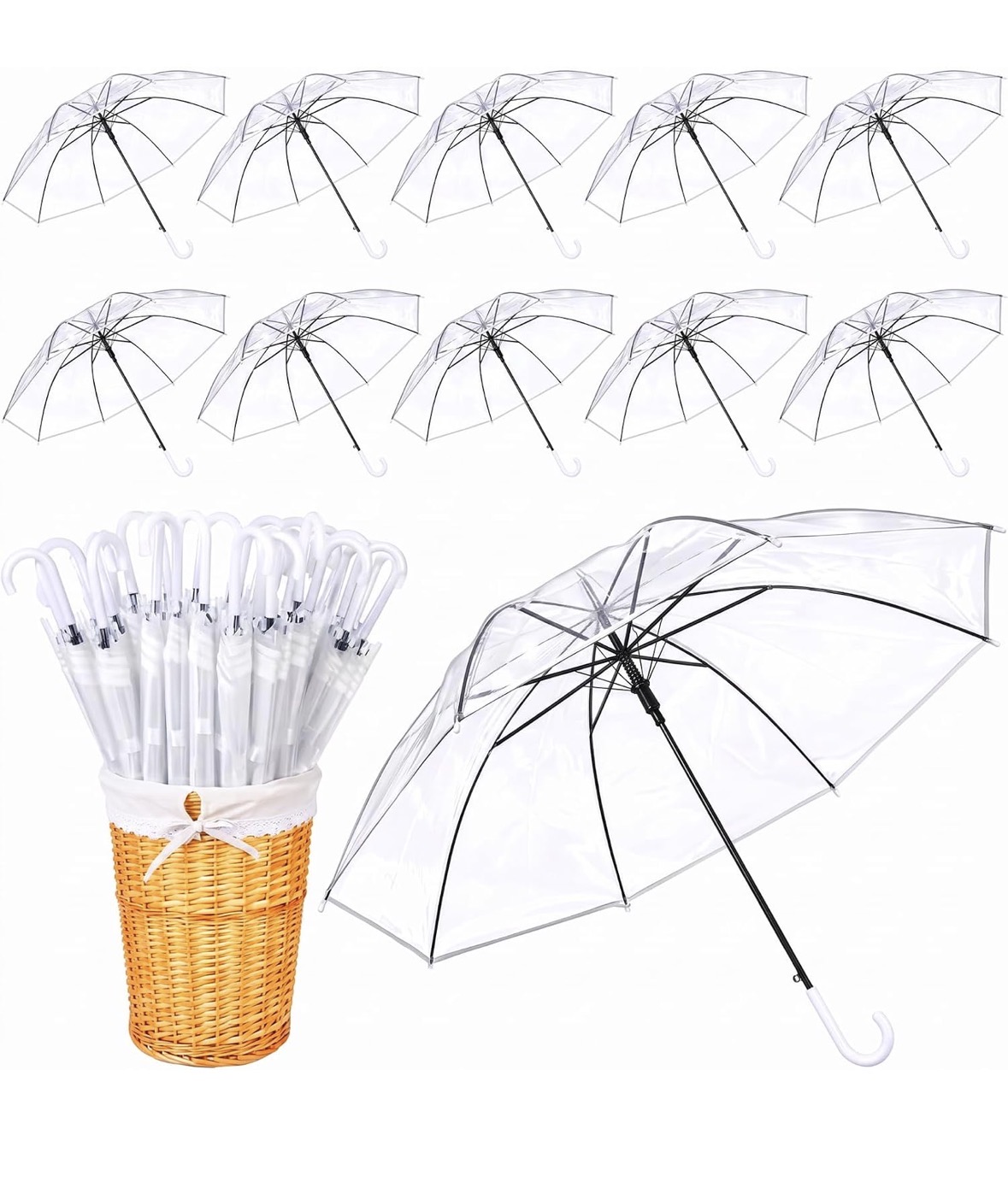 Clear umbrella for wedding party