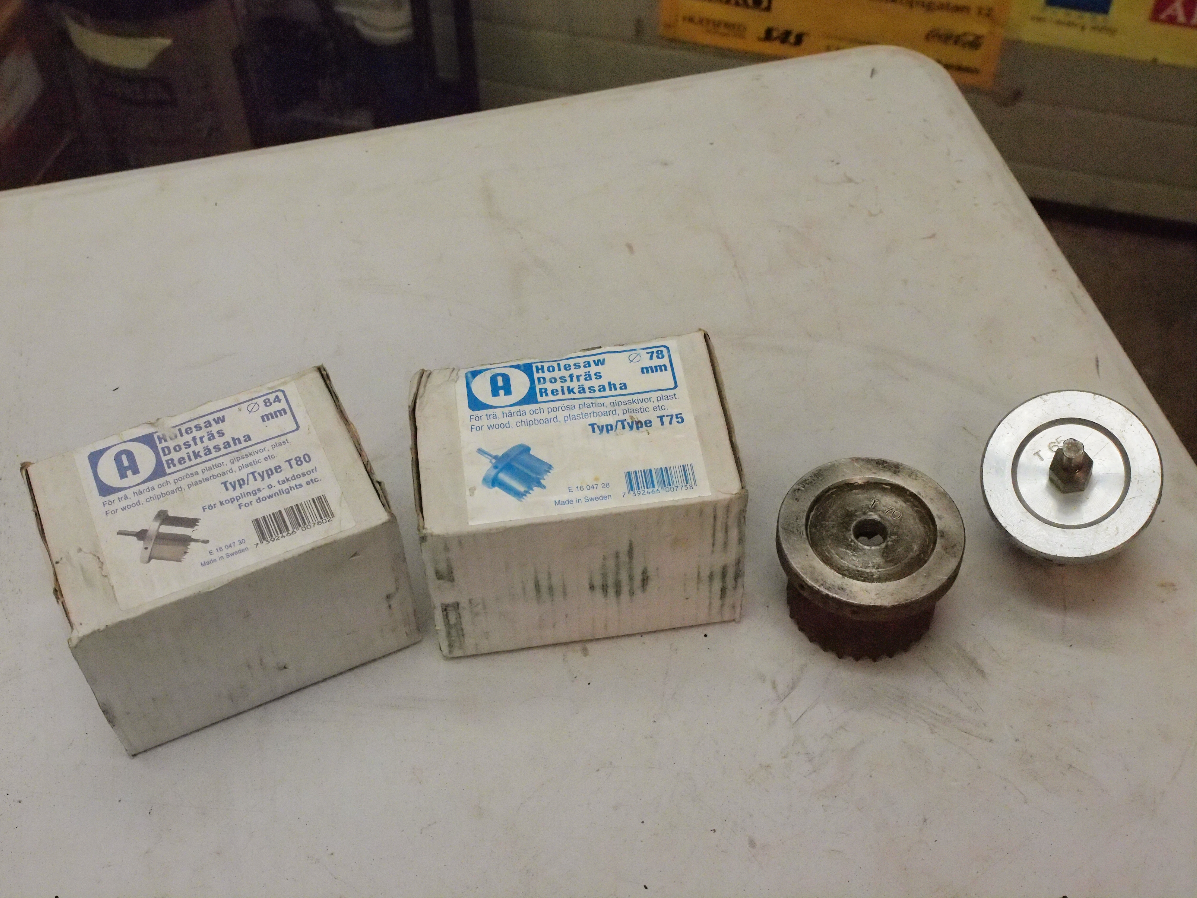 4st olika dosfräsar med olika diametrar