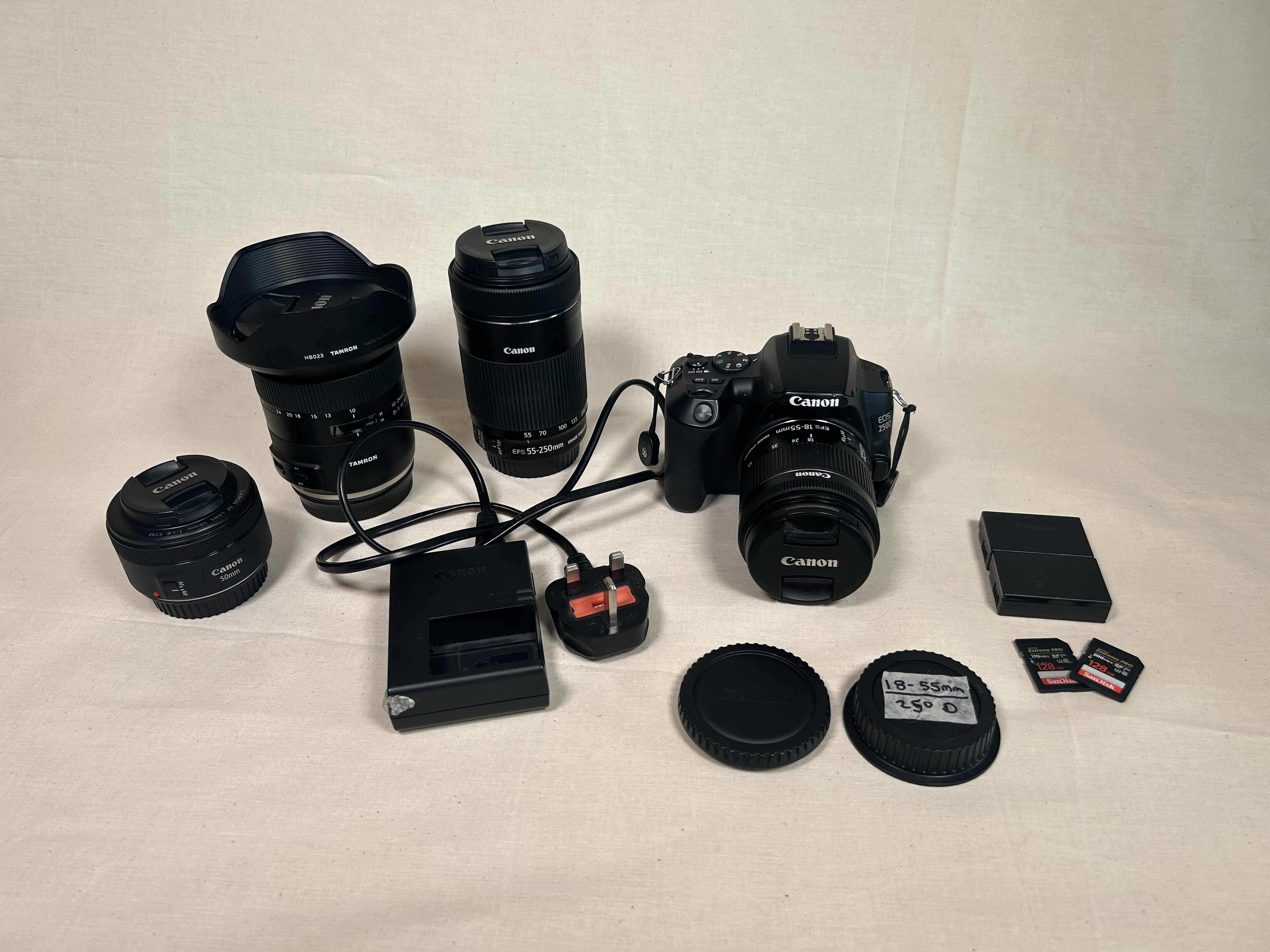 Canon 250d kit with lenses 