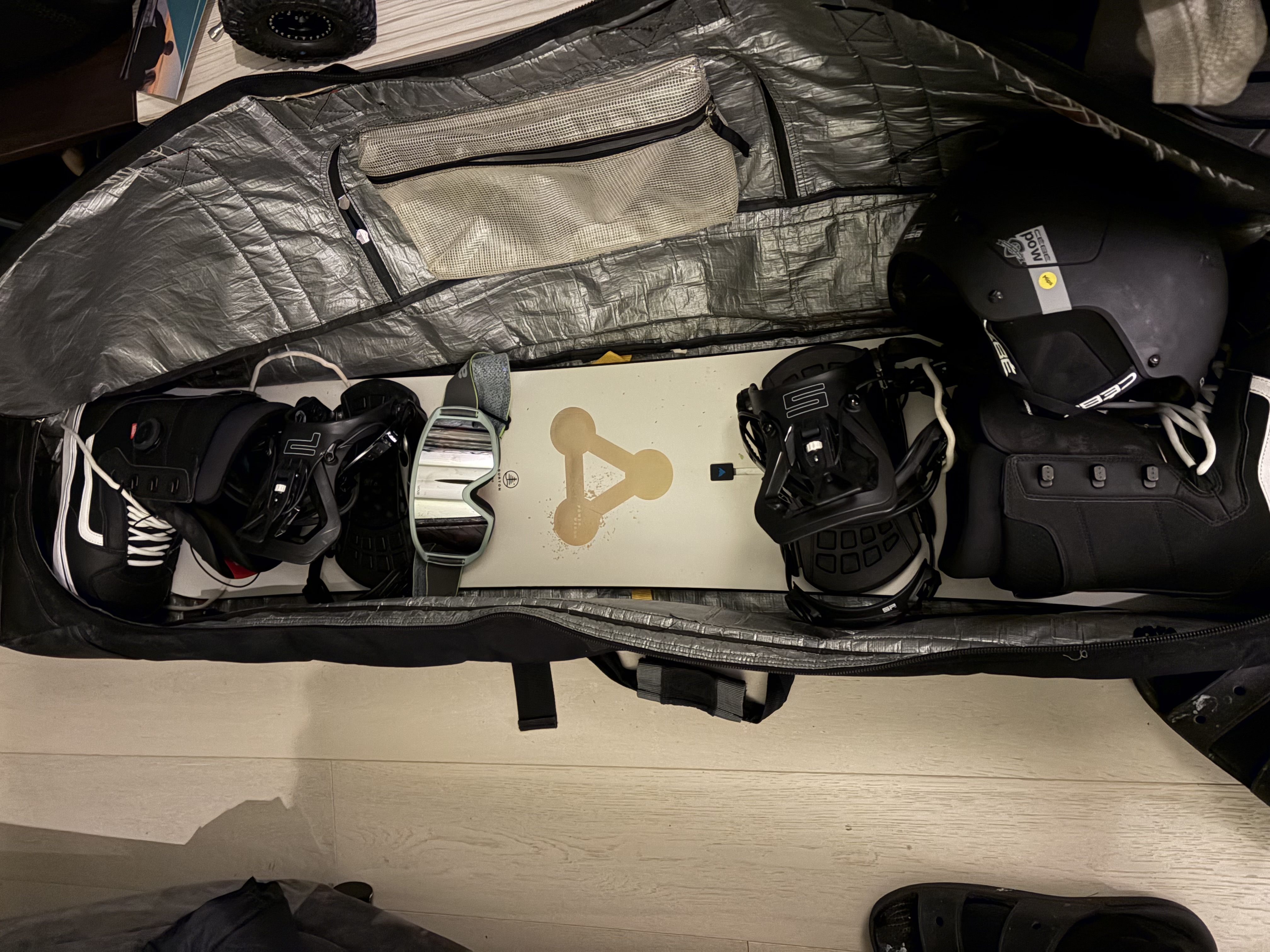 For rent, including helmet, goggles and boots