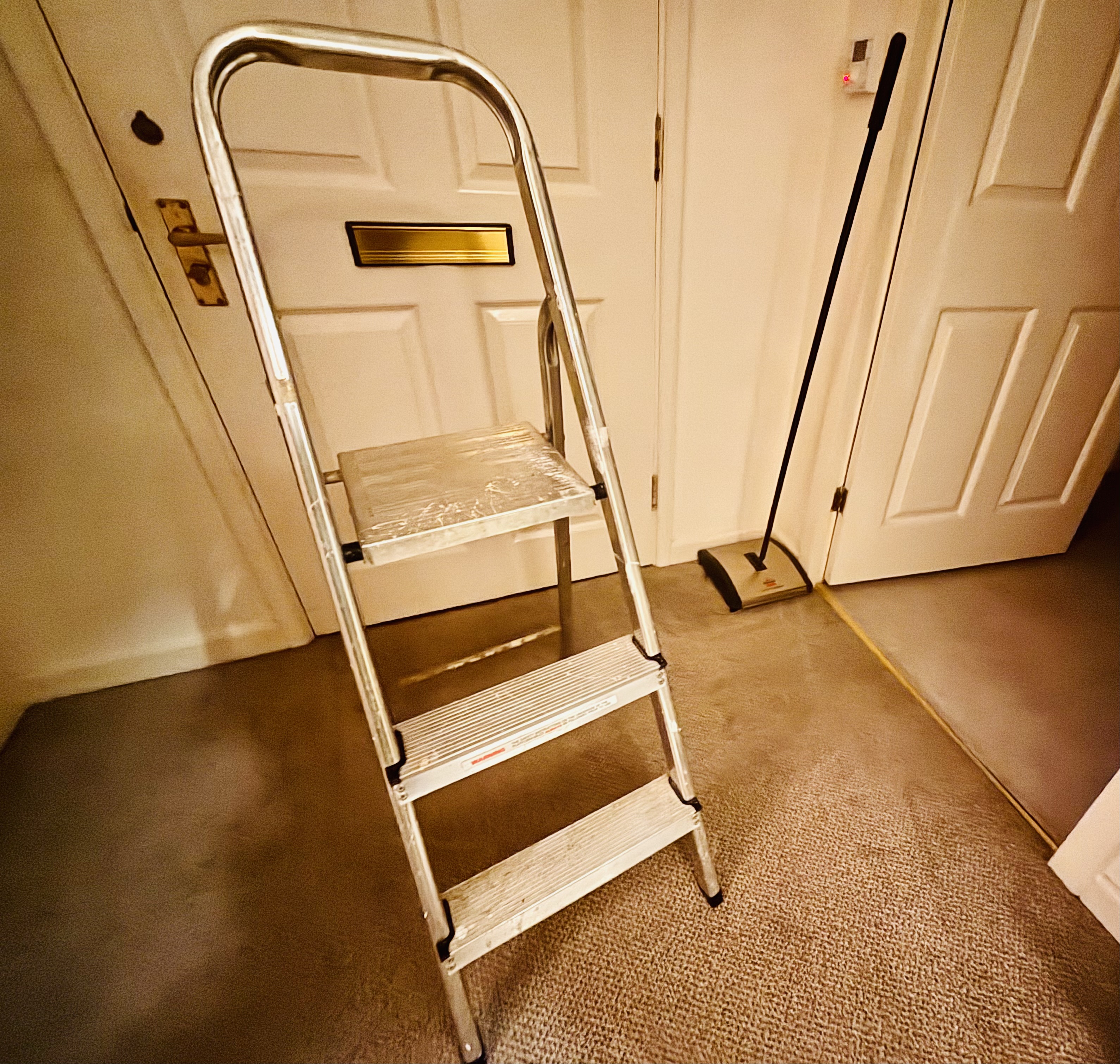 Three rung step ladder