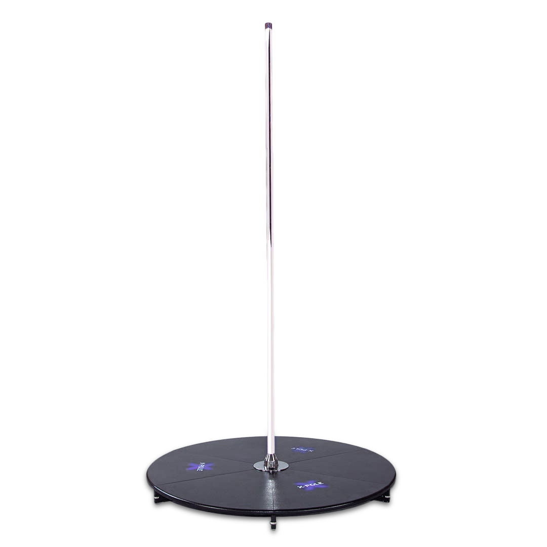 X-stage lite – static & spinning pole (45mm chrome) – ideal for photoshoots & events