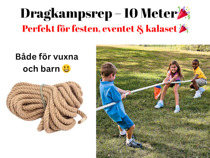 Dragkampsrep – perfekt för festen, eventet och kalaset (10 meter)