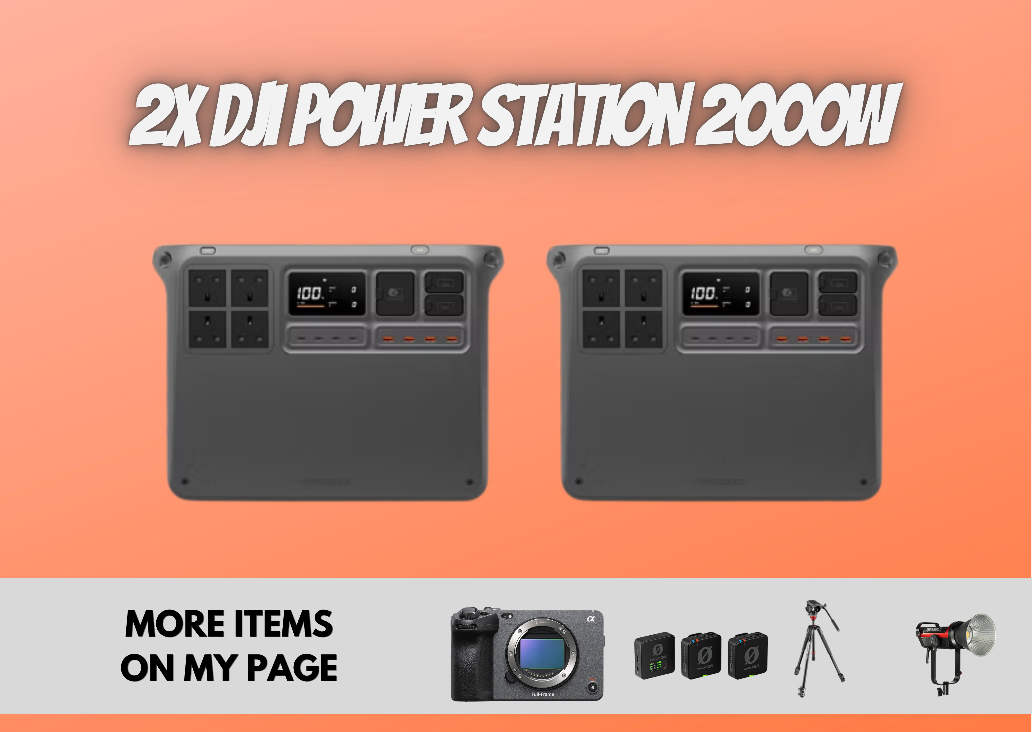 2x dji power station 2000w = 4000w portable