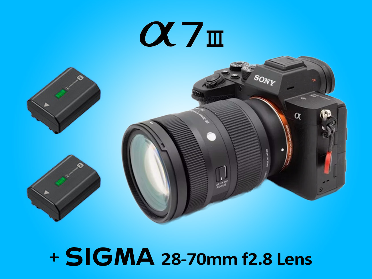 Sony alpha a7iii a73 camera + sigma 28-70mm f/2.8 lens + extras