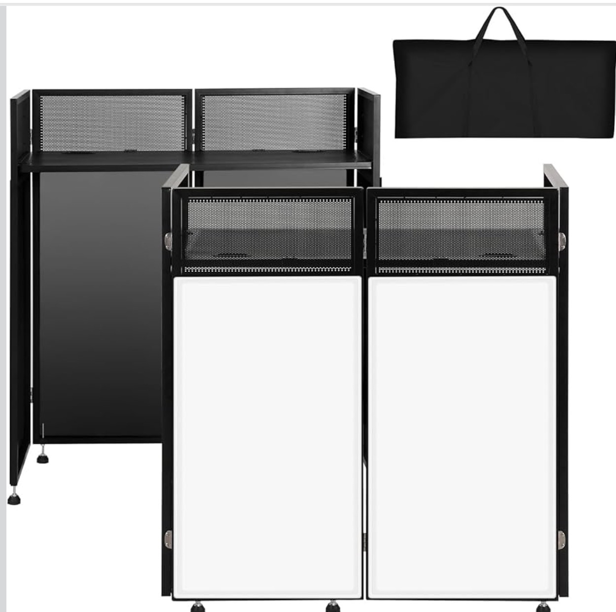 Foldable dj booth/table - black metal frame with carry case
