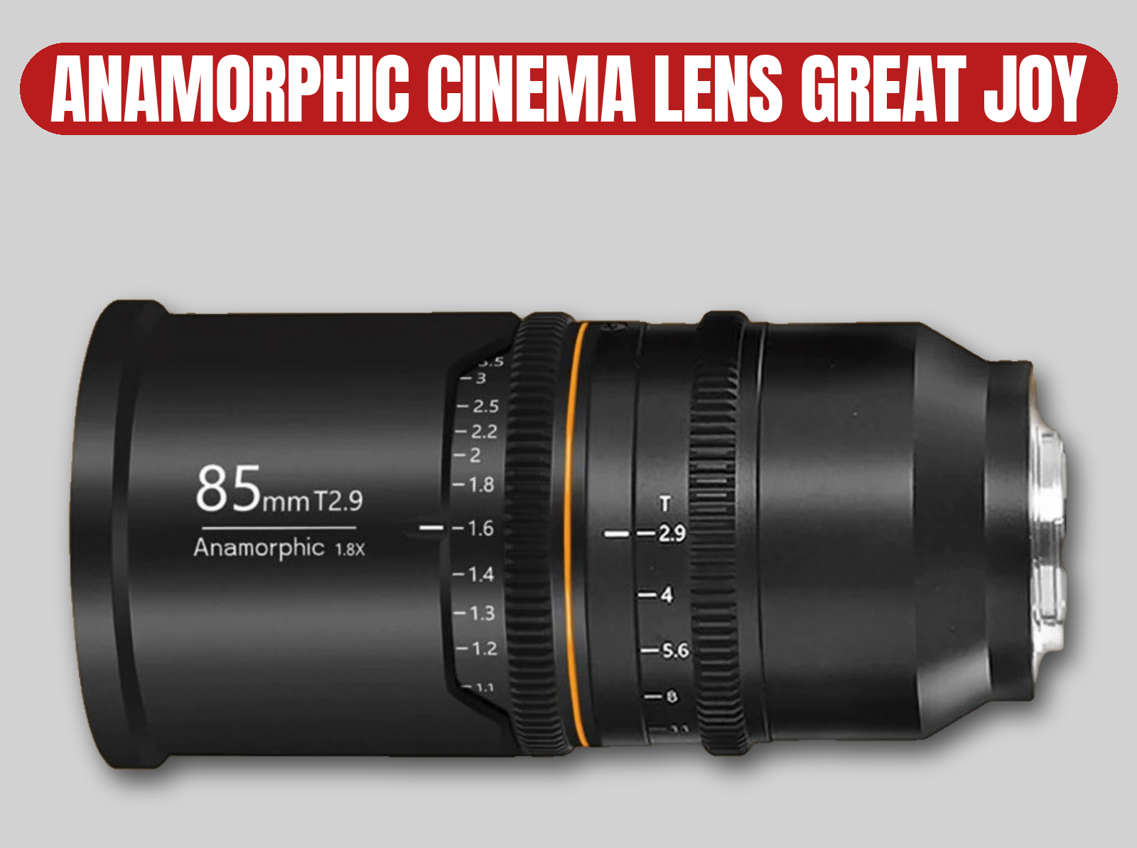 Great joy anamorphic cinema lens 85mm t2.9 1.8x | amber flare / ef mount / sirui