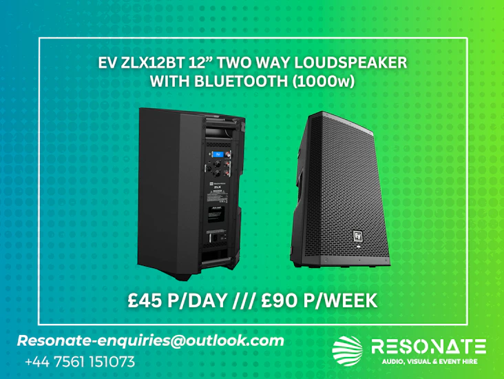 Ev zlx12bt 12” two way loudspeaker with bluetooth (1000w)