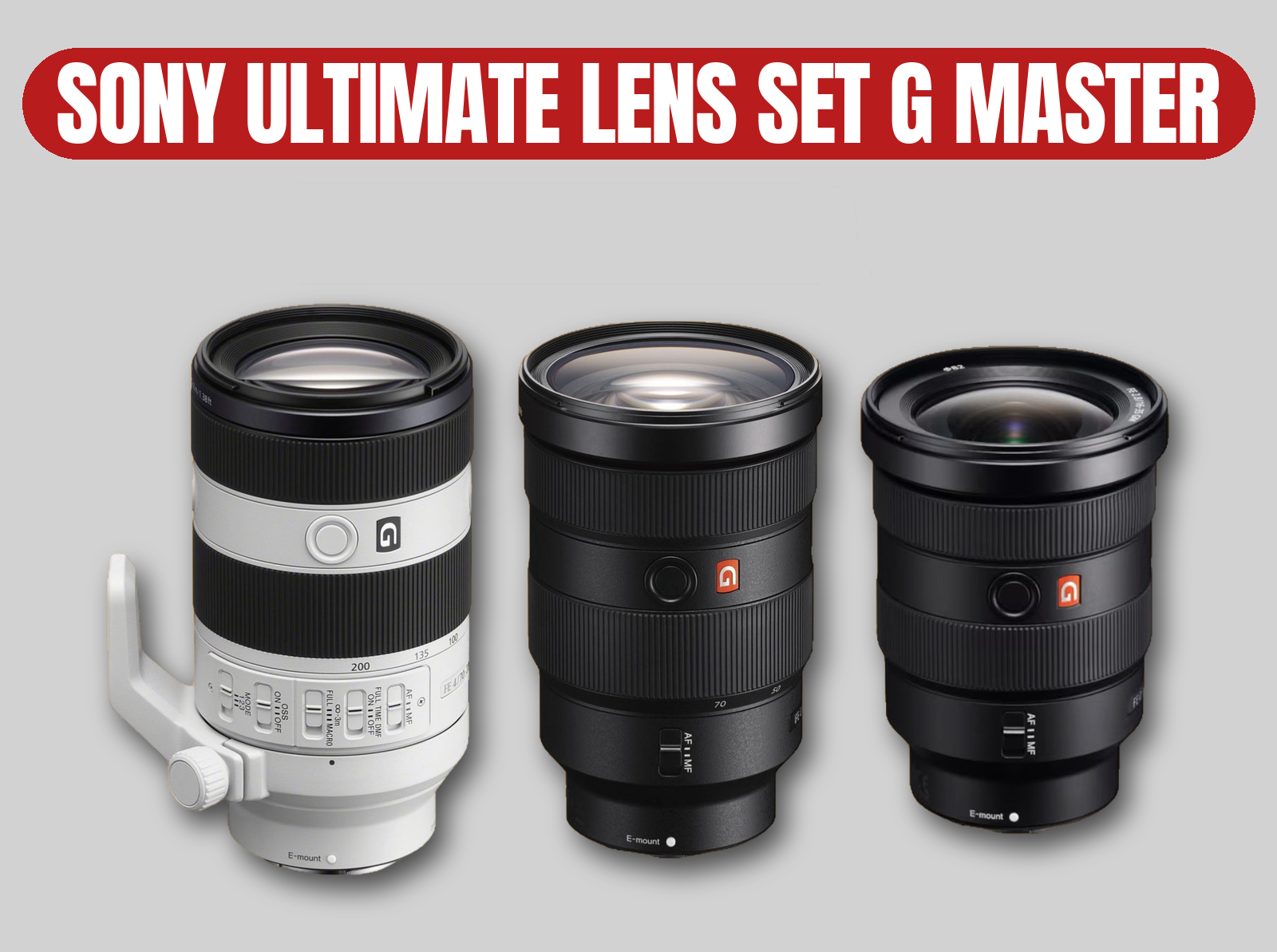 Sony g master lens kit | 16-35mm / 24-70mm / 70-200mm