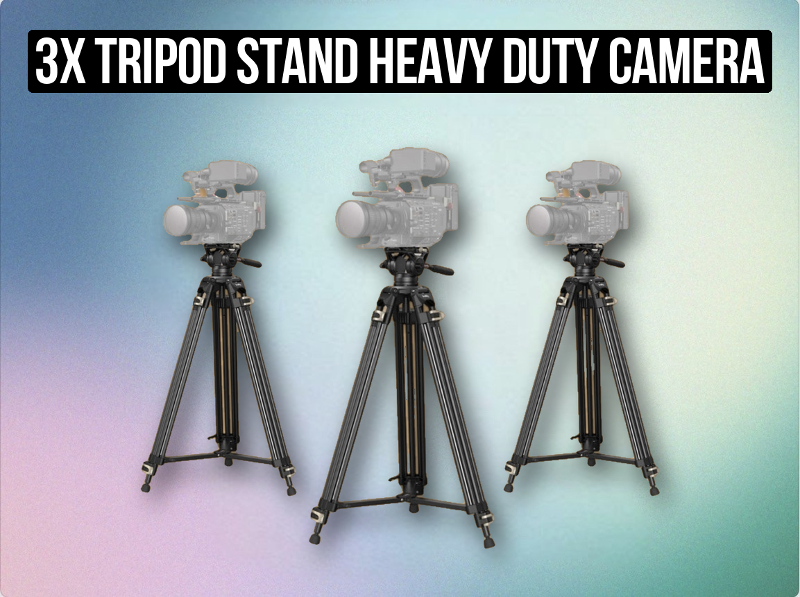 3x tripod stand heavy duty camera stable fluid head cinema 
