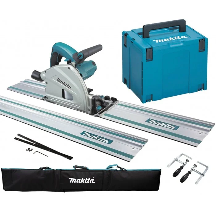 Makita sp6000j mains plunge/ track saw + 2 x 1500mm track, 1 x 1000mm track & clamps