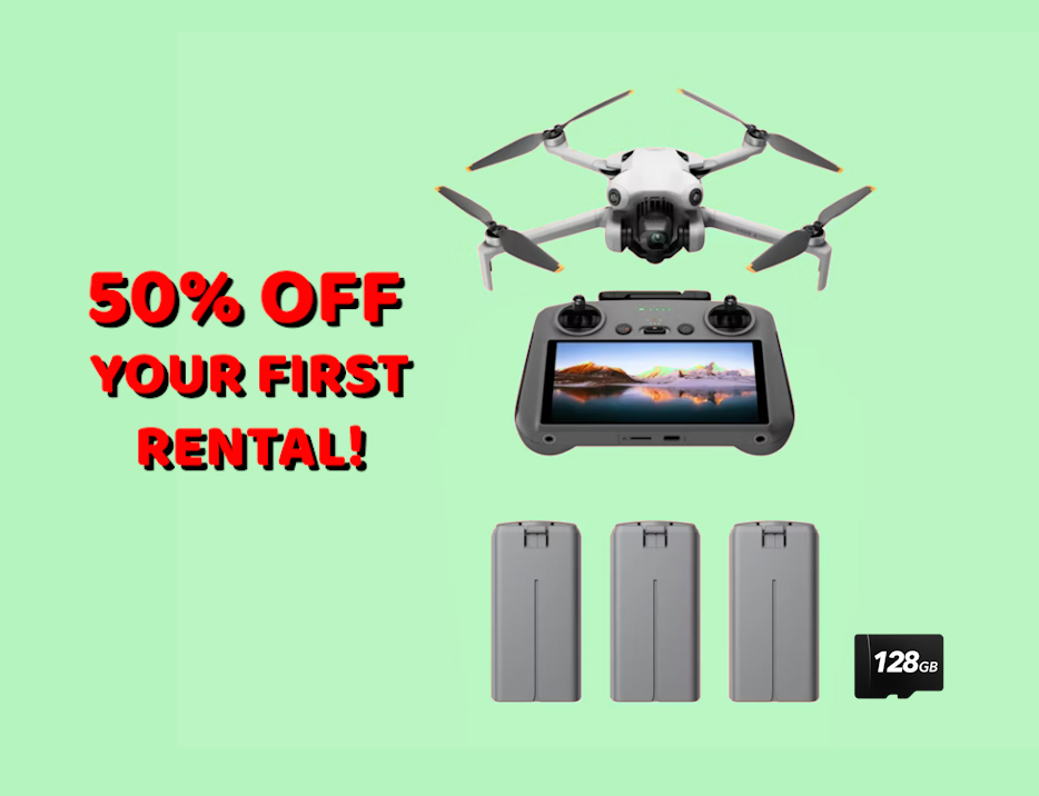 Dji mini 4 pro drone with rc2 controller (50% off your first booking!)