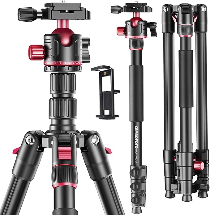 Aluminum portable professional camera tripod