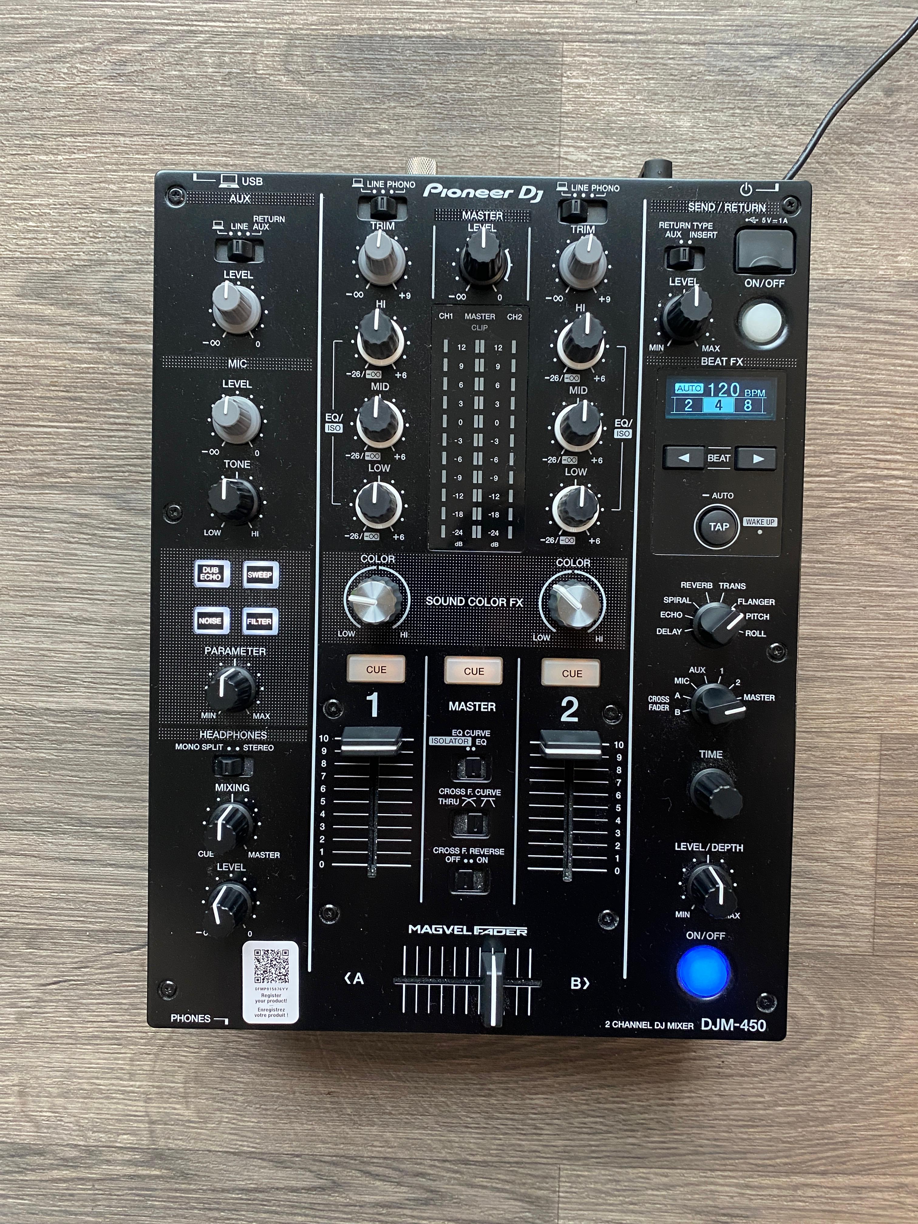 Two channel dj mixer - pioneer djm-450