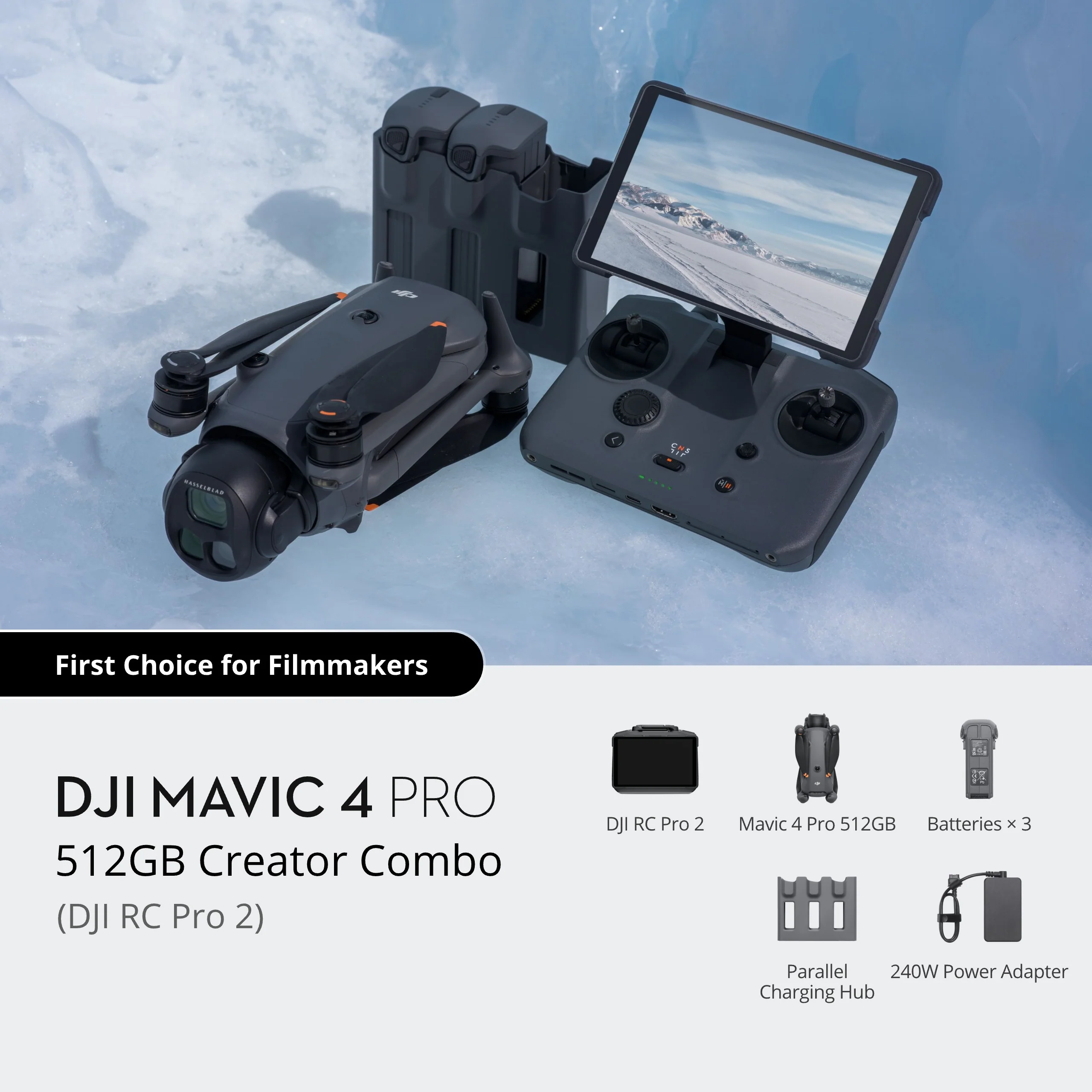 Dji mavic 4 pro 512gb creator combo (dji rc pro 2)