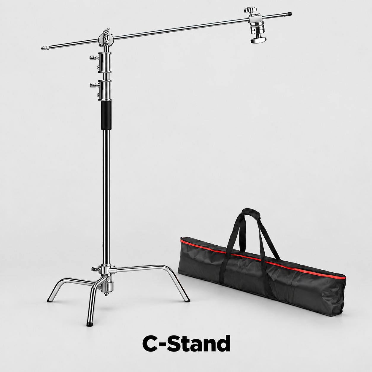 Heavy duty metal c-stand & solid boom arm set+ sliding leg c stand