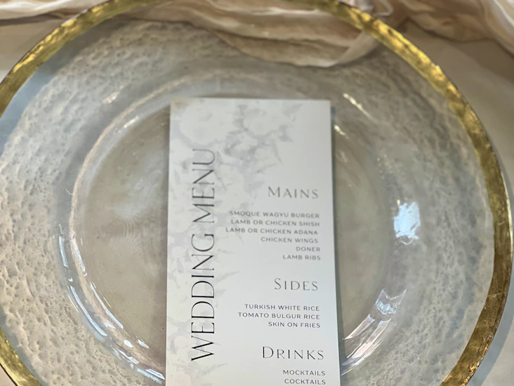 Gold rimmed charger plates