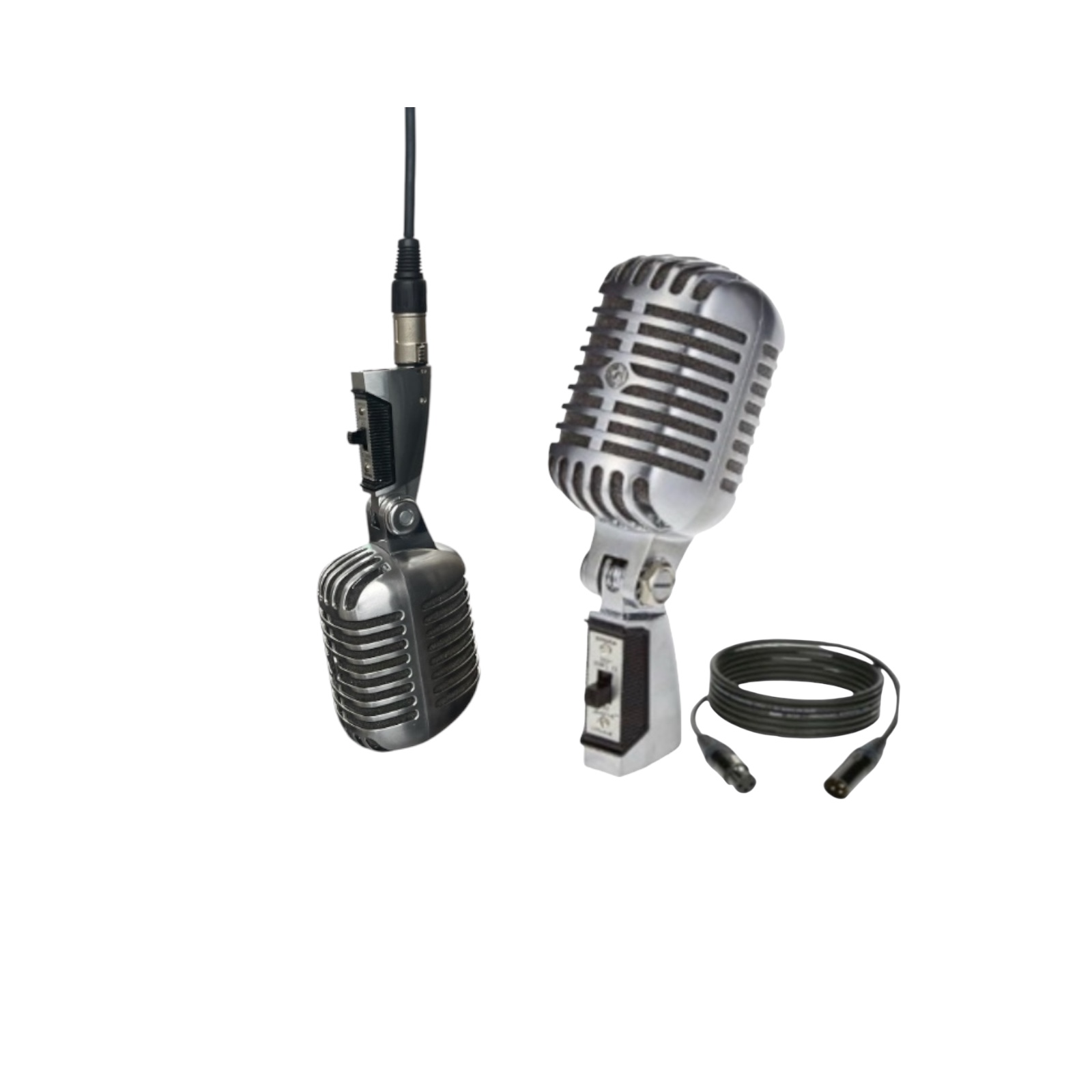 Shure 55sh series ii vintage retro microphone mic xlr freestyle studio silver overhead