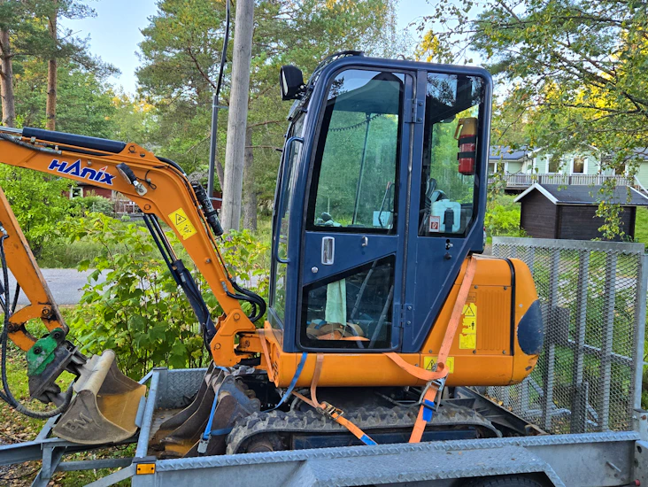 Grävmaskin/minigrävare 1,7 ton ink. redskap