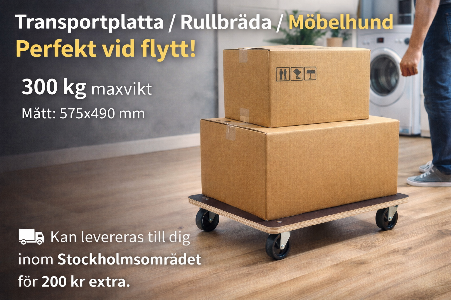 📦 transportplatta / rullbräda / möbelhund – perfekt vid flytt!