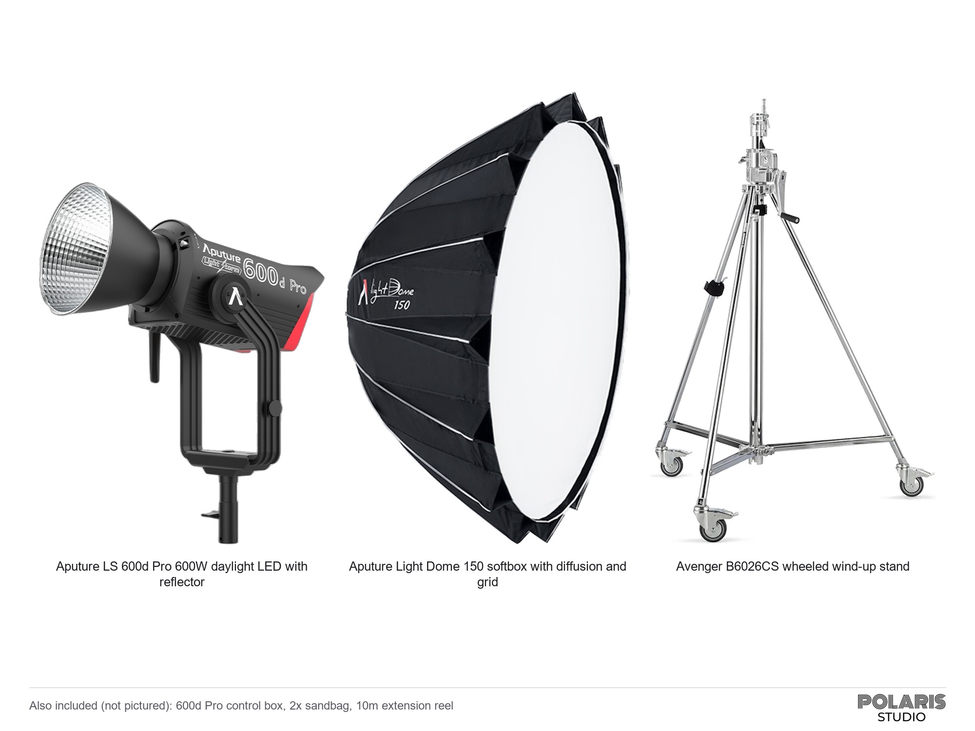 Aputure ls 600d pro 600w daylight led with light dome 150 and stand