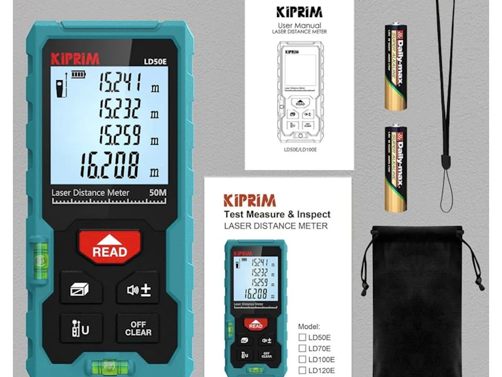 High accuracy laser distance meter 165ft/50m kiprim ld50e laser measurement tool