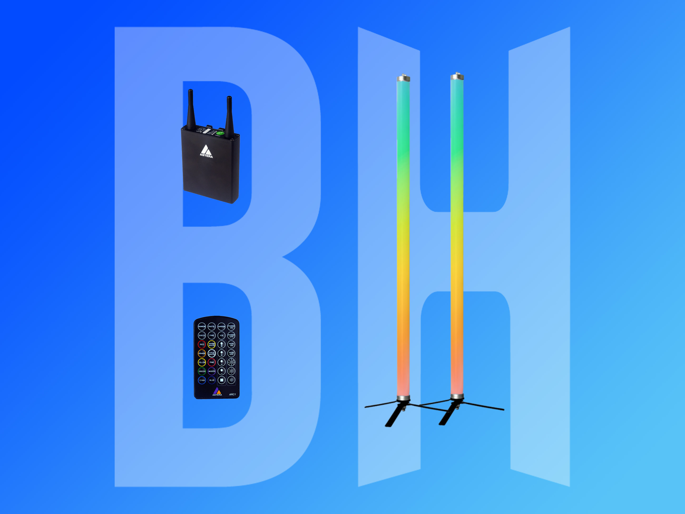 X2 astera pixel tube rgb lights + art7 wireless dmx box