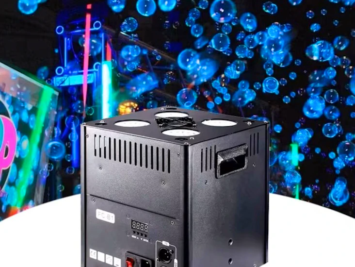 Såpeboblemaskin med rgb-lys og fjernkontroll – perfekt til fest og bryllup